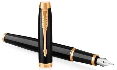 باركر طقم قلم حبر سائل وقلم حبر جاف IM 2093216، اسود × ذهبي