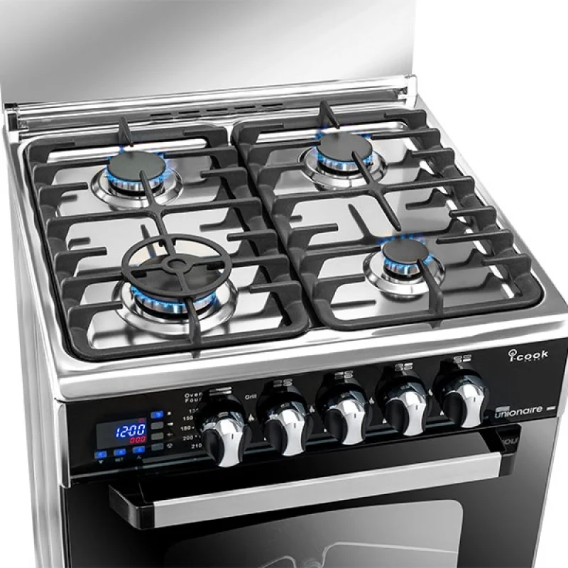 بوتجاز يونيون تك 4 شعلة 60-60 اي  كوك سمارت ICOOK.C6060SS.DC.511.IDSC.S