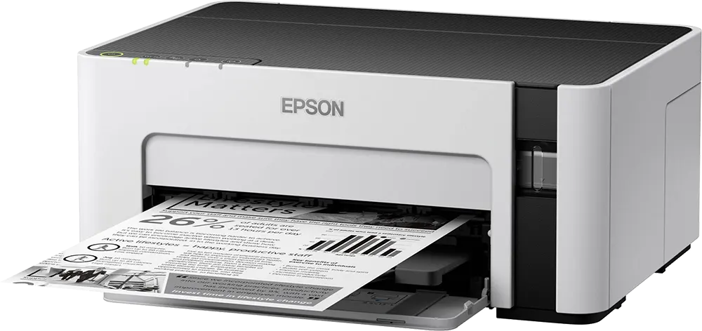 Epson EcoTank Printer, Monochrome, Wi-Fi, White, M1120