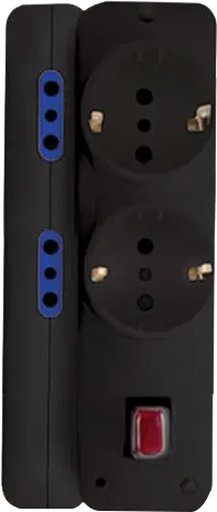 Elios Power Strip, 6 Outlets, 3680W, 250V, 16A, Black