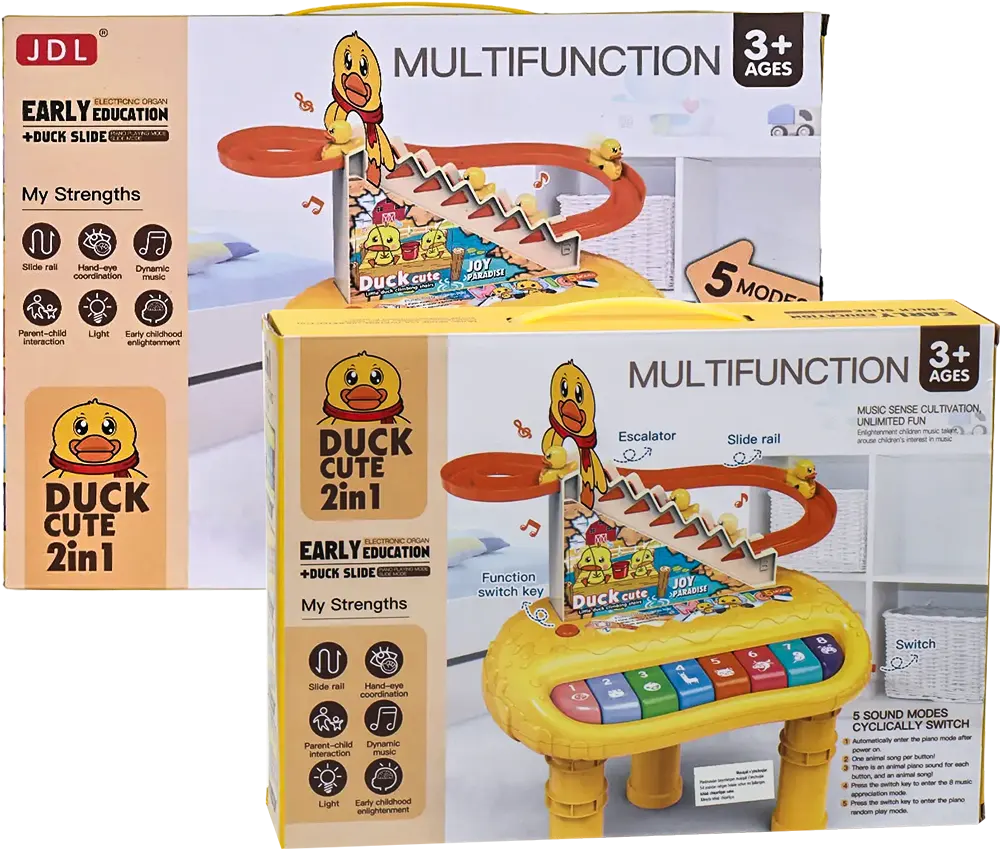 لعبة بيانو البطة الموسيقية للأطفال، متعددة الالوان، 8837-1
