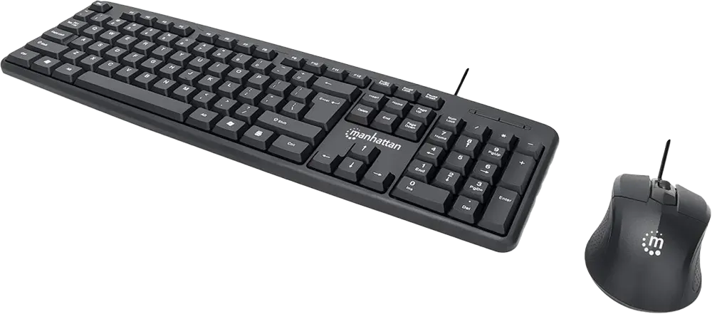 كومبو ماوس وكيبورد سلكي مانهاتن، USB 1.1، أسود، KB707