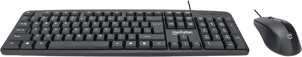 كومبو ماوس وكيبورد سلكي مانهاتن، USB 1.1، أسود، KB707