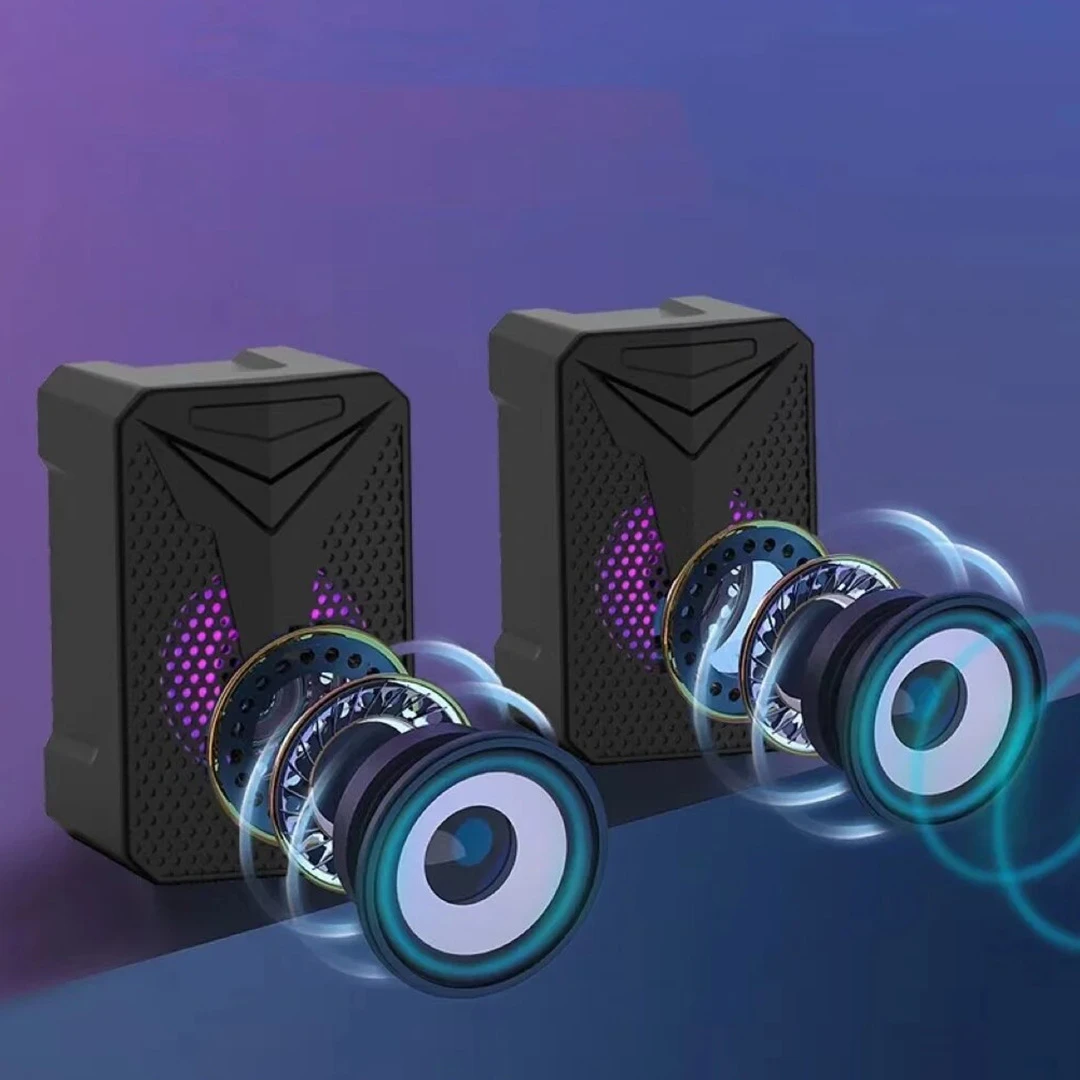 سماعات كمبيوتر جاما سلكية، منفذ USB 2.0، ضوء RGB، أسود، GT-314