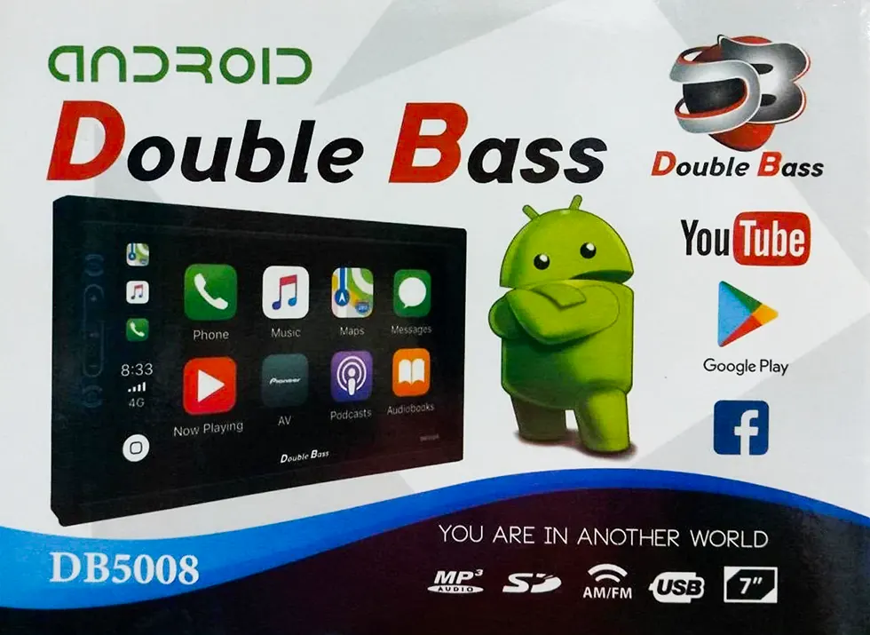 Double Bass Car DVD Player,  RAM 2GB, Memory 32GB, Bluetooth, Touch Control, Black, DB5008