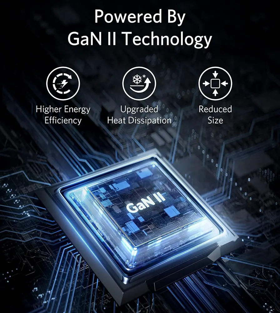 Anker Charger 2 Port 725 GaN II Series 7, 65W,  Dual-Port USB C , White, A2325P21