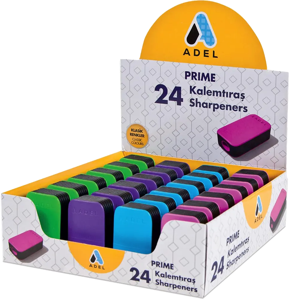Adel Plastic Sharpener Prime , 1 Eye, 1 Pcs, Multi-color, 004