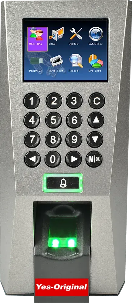 جهاز تسجيل حضور و انصراف بالبصمة يس اوريجينال ، شاشة 2.4 بوصة، سعة 3000 بصمة، فضي، F18