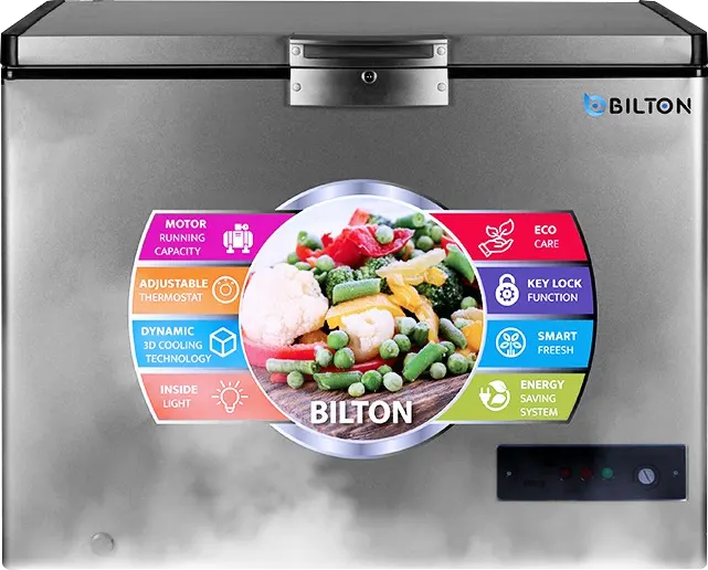 BILTON Chest freezer, defrost, Motor LG, silver, BILTON 350