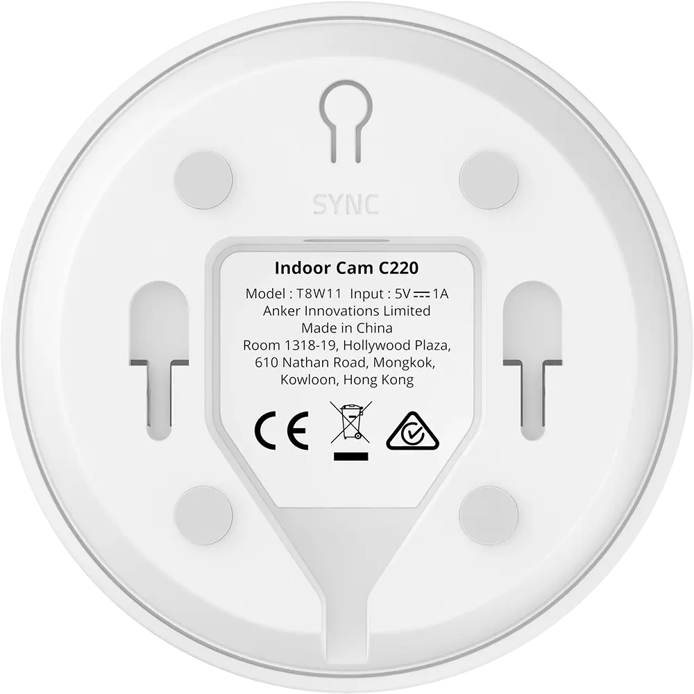 كاميرا مراقبة داخلية لاسلكية يوفي C220، دقة 2K، 360° دوران وإمالة، أبيض، T8W11321
