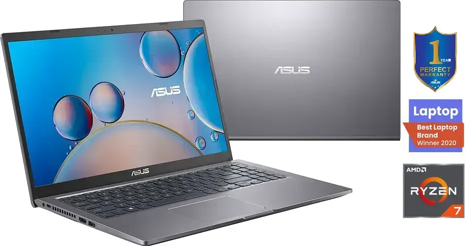 لاب توب أسوس D515UA-BQ007W، معالج AMD Ryzen7-5700U، رامات 8 جيجابايت، هارد 512 جيجابايت SSD، شاشة 15.6 بوصة FHD، ويندوز 11، رمادي أردوازي