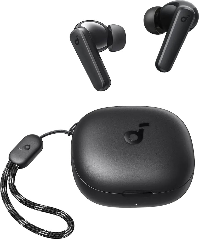 سماعات أذن أنكر ساوندكور P25i اللاسلكية ، بلوتوث 5.3 ، مقاومة للماء ، 2 ميكروفون ، أسود ، A3949Z11