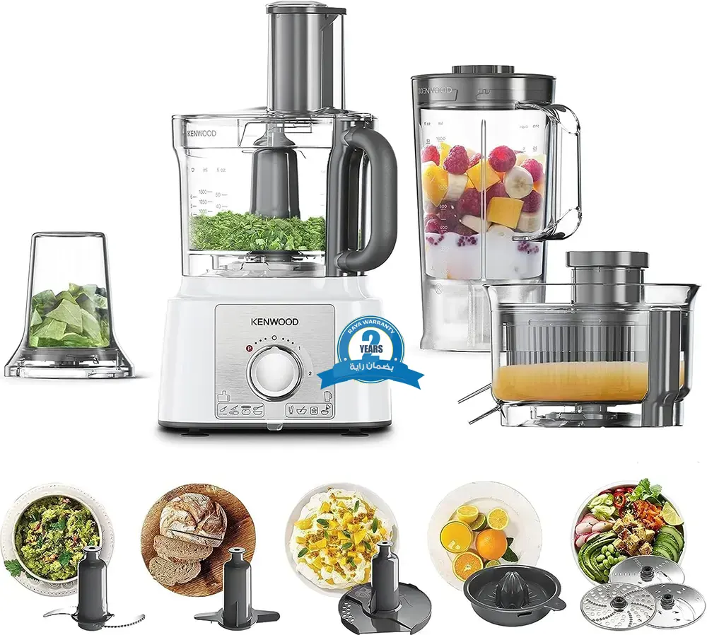 Kenwood Multipro Express Food Processor, 1000 Watt, 30 Functions, White, FDP65750WH, (With Raya Warranty)