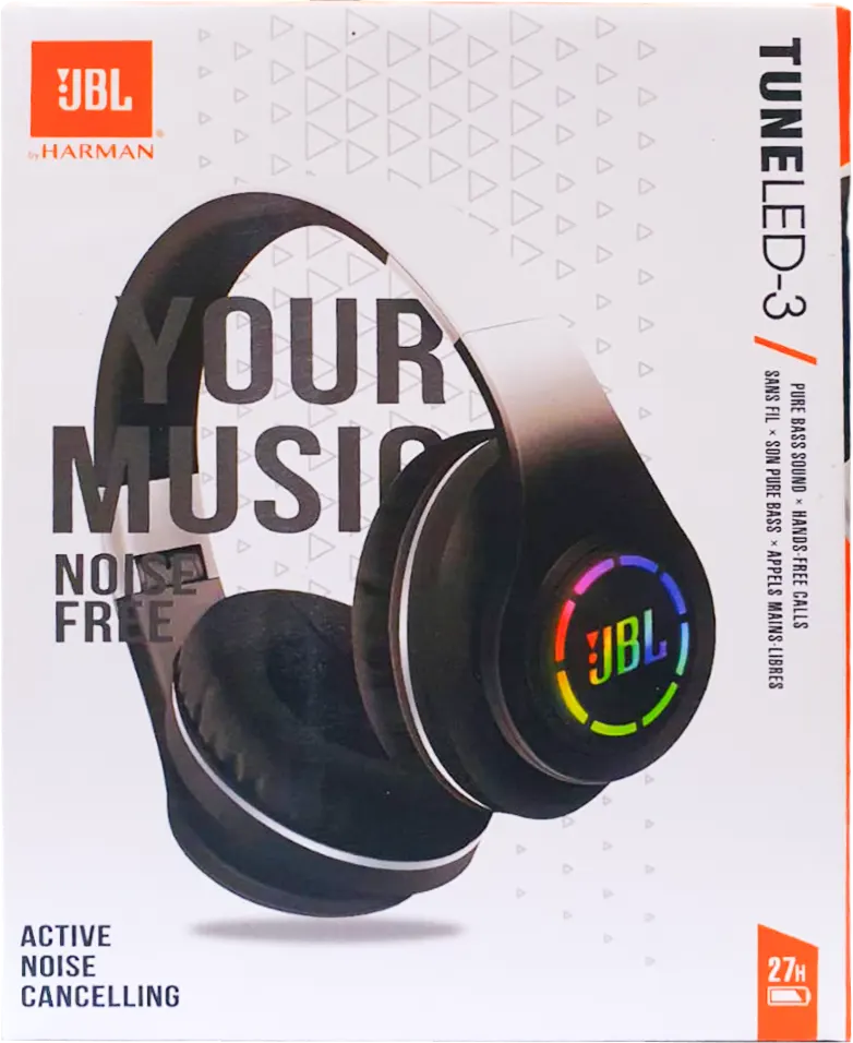 Headphone JBL Tune LED 3, Bluetooth, Rechargeable, Yellow