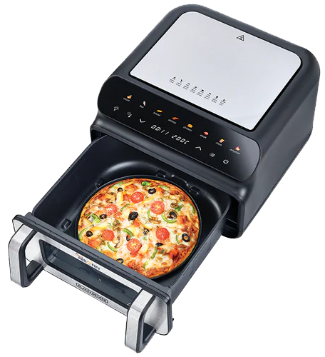 Black and Decker 5 in 1 Air Fryer , 2000 Watt , 10.5 Liter , Digital Touch Screen , Pizza Grill , Black x Silver, pGAF105-B5 (1 Month Warranty)