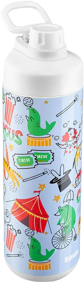Tank Super Cool Graphics Water Bottle, 650ml, Blue color