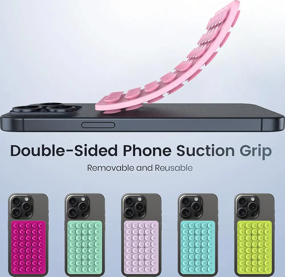 قاعدة لاصقة مزدوجة الجوانب سيليكون لجراب الموبايل، متعدد الاشكال والالوان
