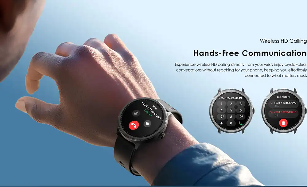 Oraimo R5 Smart Watch, 1.43 Inch AMOLED Screen, Bluetooth5.3 , Waterproof , Black , OSW-820