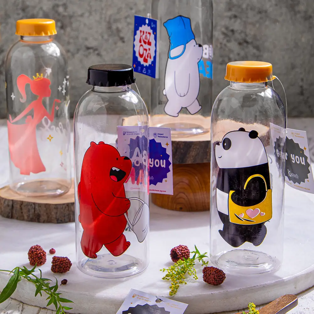 Kitchens Panda 0.75L Plastic Water Bottle - Assorted Designs