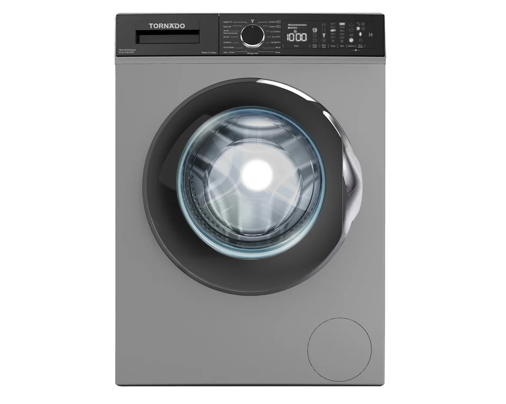 Tornado Front Loading Washing Machine, 10Kg, Silver, TWV-FN1012SLOA