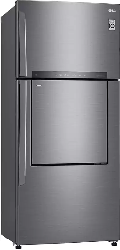 LG Refrigerator, No Frost, 512 Liter, Inverter, 2 Doors, Digital, Hygiene Fresh, DoorCooling+™, Silver, GN-A722HLHU