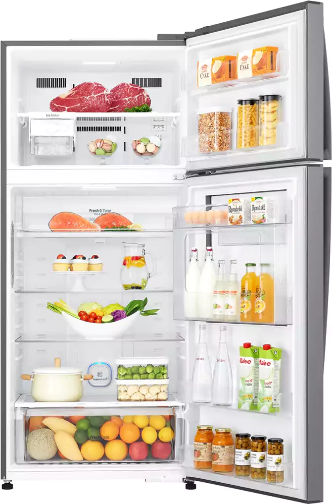 LG Refrigerator, No Frost, 512 Liter, Inverter, 2 Doors, Digital, Hygiene Fresh, DoorCooling+™, Silver, GN-A722HLHU