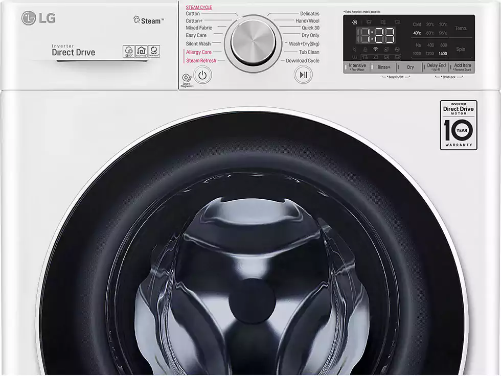 LG Vivace Fully Automatic Washing Machine, Front Loading, 8 Kg, Direct Drive Technology, White, F4R5TYG0W