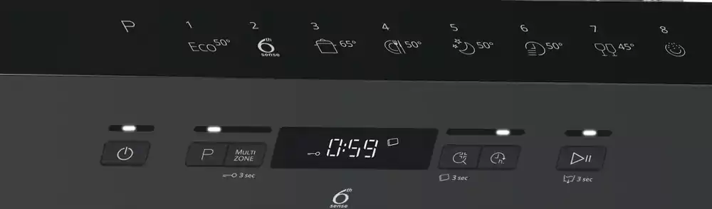 Whirlpool Dishwasher 14 Place Settings, 60 cm, 8 Programs, Digital Display, Silver, WFO 3T123 PF X