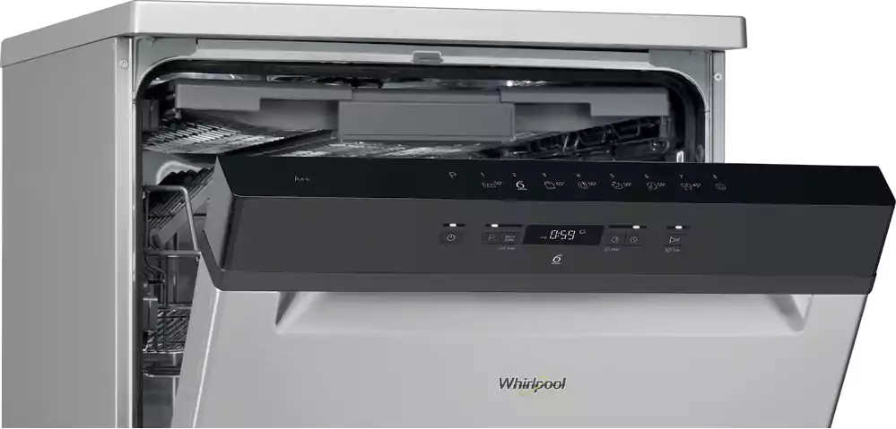 Whirlpool Dishwasher 14 Place Settings, 60 cm, 8 Programs, Digital Display, Silver, WFO 3T123 PF X