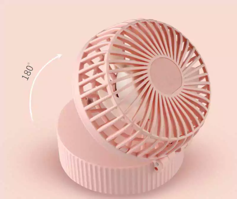 مروحة صغيرة قابلة لإعادة الشحن بمرآة محمولة