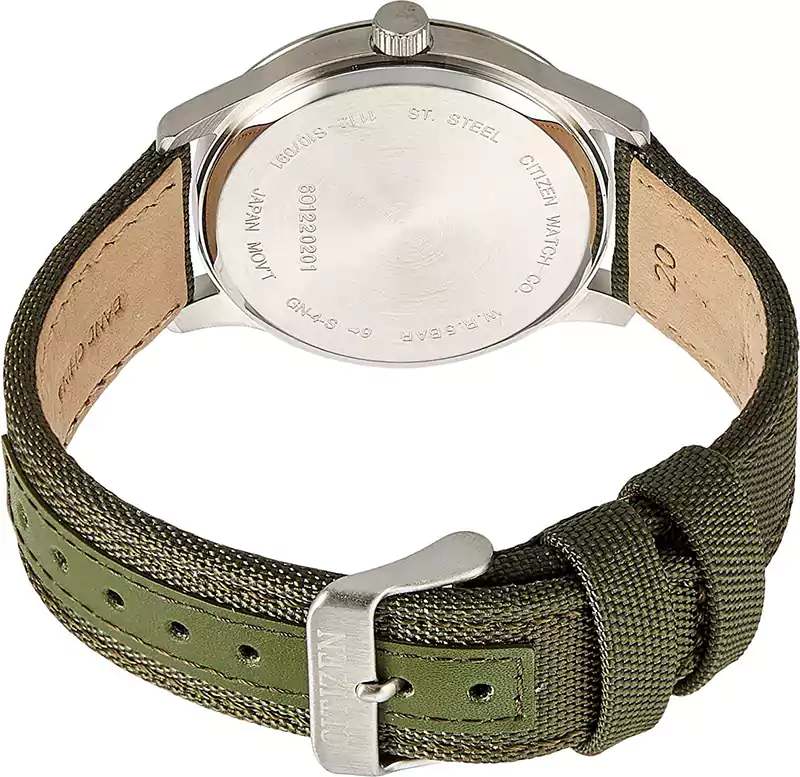 Citizen Men's Round Shape Fabric Strap Analog Wrist Watch, Green , BI1050-05X